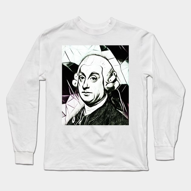 Percivall Pott Black and White Portrait | Percivall Pott Artwork 3 Long Sleeve T-Shirt by JustLit